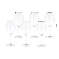Bormioli Rocco Inalto Arte Cal Kleines Platin Kelch Set, 6 Teilig
