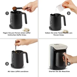 Hatır Köz Turkish Coffee Machine mit Röstfunktion Creme