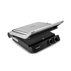 Homend Grilliant 1342H 3 in 1 Inox-Gehäuse Doppelseitige XL Gusseisenplatten Sandwich- und Grillmaschine