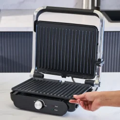 Homend Grilliant 1366H Toaster und Grill mit herausnehmbarer Gusseisenplatte und Edelstahlgehäuse