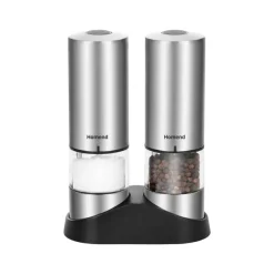 Homend Grindgo 6003 2-teiliges Wiederaufladbares Gewürzmühlen-Set, Inox