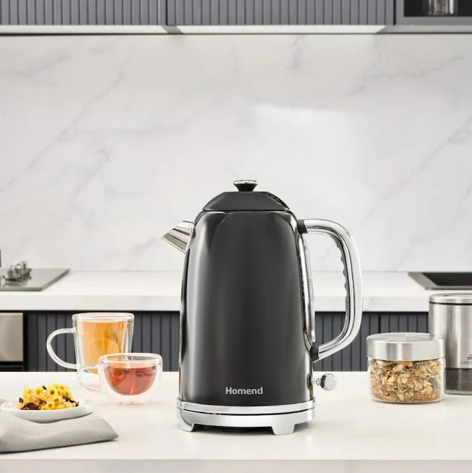 Homend Vintage Heatrow 1627H, Wasserkocher, Schwarz, 2200W