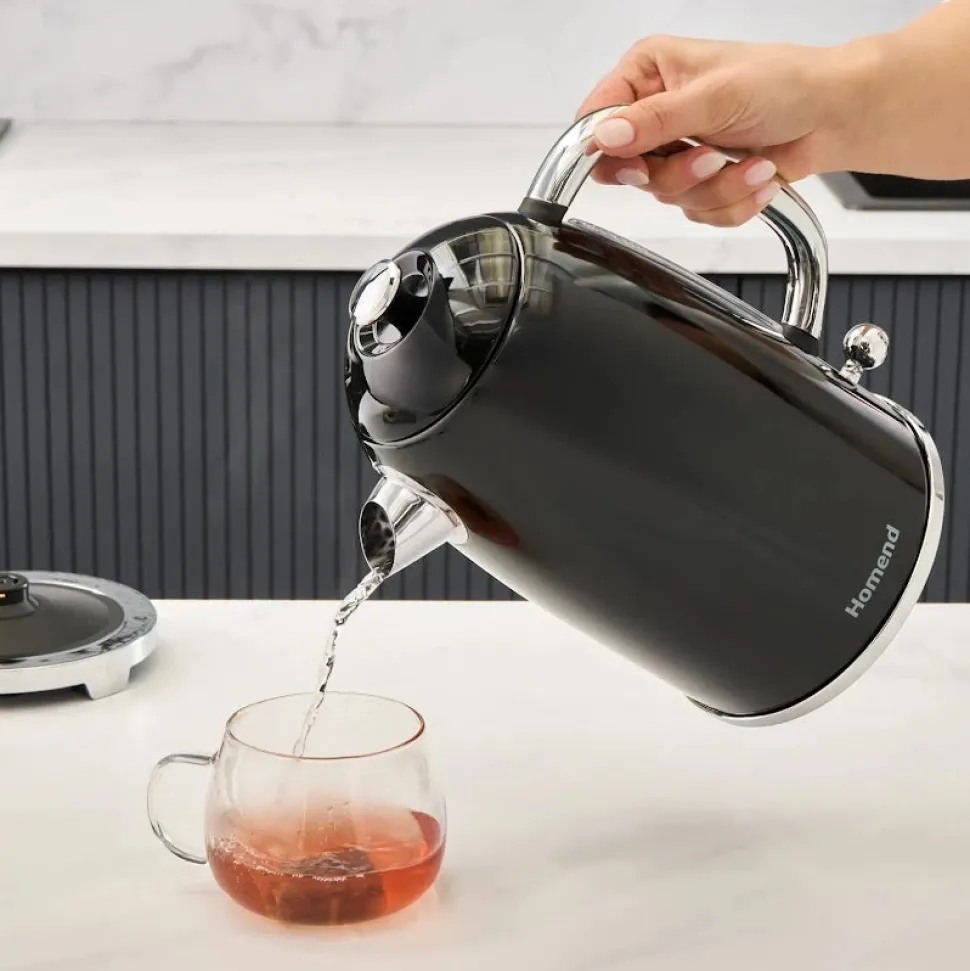 Homend Vintage Heatrow 1627H, Wasserkocher, Schwarz, 2200W