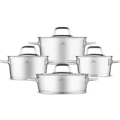 Jumbo Felix 8-teiliges Edelstahl-Topfset mit Induktionsboden