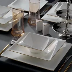 Jumbo Fold Gold 58-teiliges eckiges Tafelservice für 12 Personen