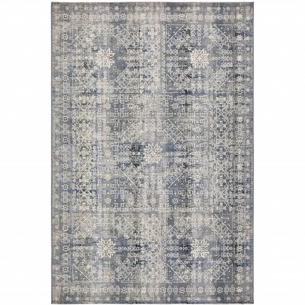 Kaşmir Halı 7/24 Alaca Patchwork Teppich Blau 120 x 180