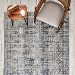 Kaşmir Halı 7/24 Alaca Patchwork Teppich Blau 120 x 180