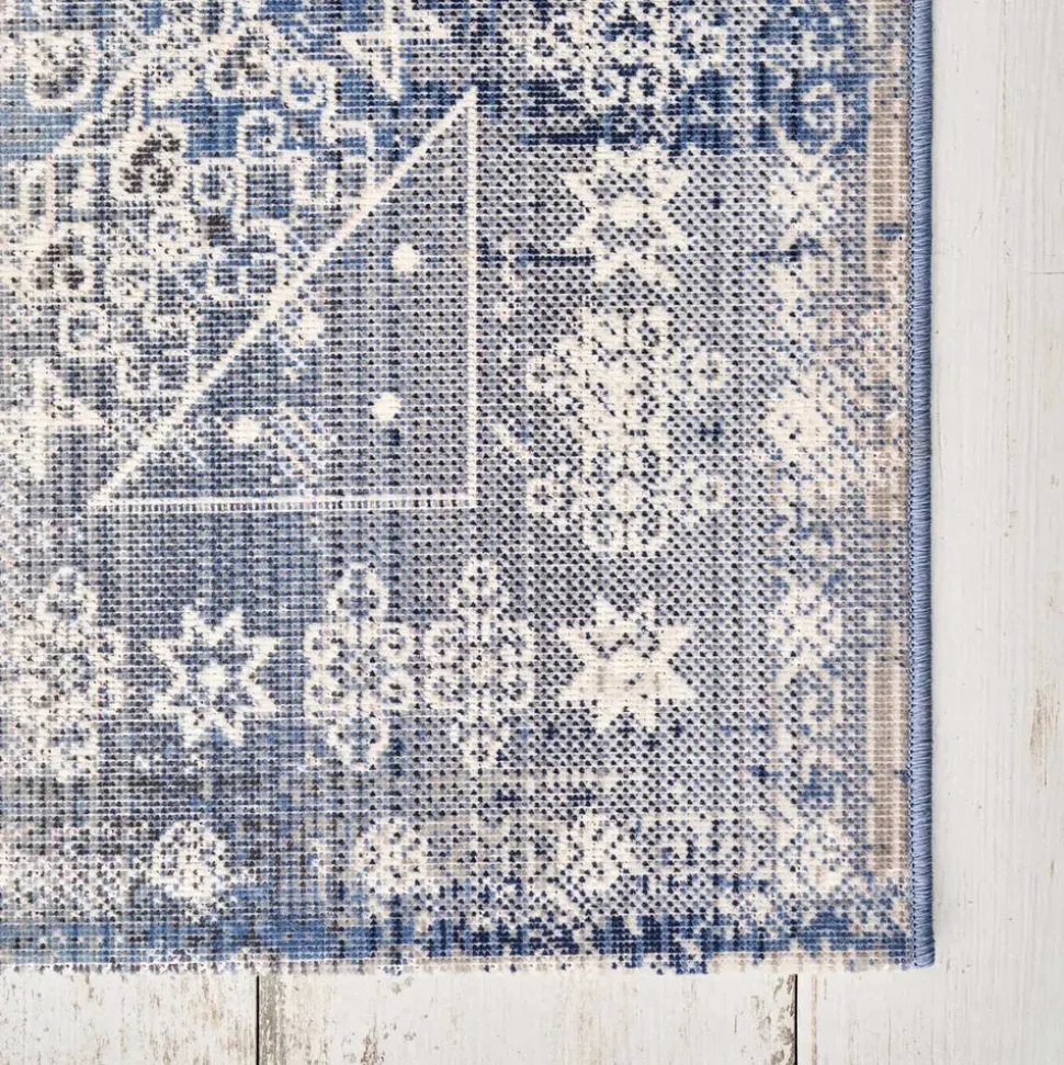 Kaşmir Halı 7/24 Alaca Patchwork Teppich Blau 120 x 180