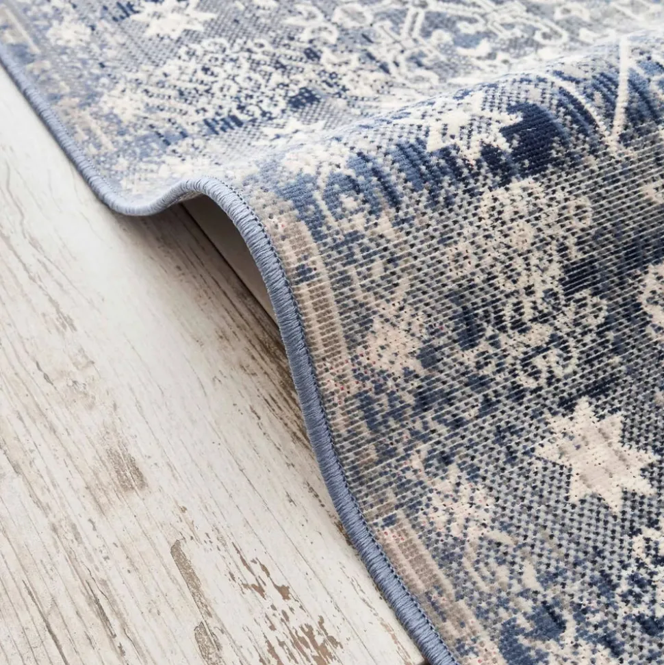 Kaşmir Halı 7/24 Alaca Patchwork Teppich Blau 120 x 180