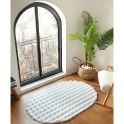 Kaşmir Halı Cosy Premium Bubble Weiß Oval 100x150 cm