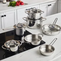Karaca Ada, 12-Teiliges Stahl Topfset