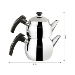 Karaca Adelya Schwarz Teekannen Set Kleine Größe