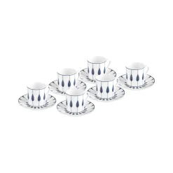 Karaca Ahenk 12-teiliges Bone China Espresso Türkisch-Kaffeetassen-Set für 6 Personen, 80 ml, Mehrfarbig