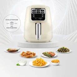 Karaca Air Cook XL 2 in 1 Heißluftfritteuse Starlight, 4L, 1550W