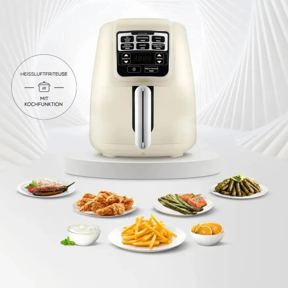 Karaca Air Cook XL 2 in 1 Heißluftfritteuse Starlight, 4L, 1550W