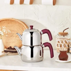 Karaca Alder Induktion Basis Midi Teekanne Set, Lila