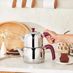 Karaca Alder Induktion Basis Midi Teekanne Set, Lila