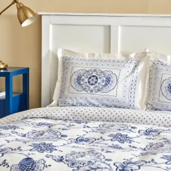 Karaca Amar Blau 100% Baumwolle Doppeltes Bettbezugs-Set