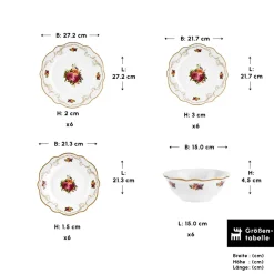 Karaca Antique Porcelain 24 Stück 6 Sitzer Dinner Set