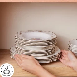 Karaca Antique Porcelain 24 Stück 6 Sitzer Dinner Set