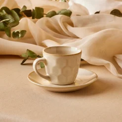 Karaca Aria Beige Reactive Koffiekopjesset voor 1 Persoon, 90 ml