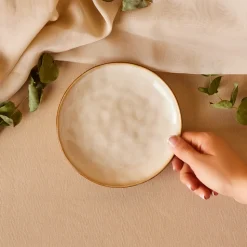 Karaca Aria Dessert-/Beilagenteller mit Reaktivglasur, 16 cm, Beige