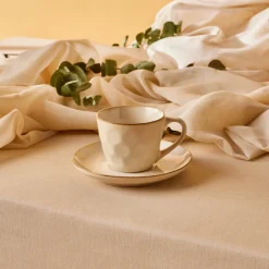 Karaca Aria Teetasse mit Untertasse mit Reaktivglasur, 230 ml, Beige