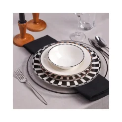 Karaca Aries Schwarz 24 Teiliges Tafelset für 6 Personen