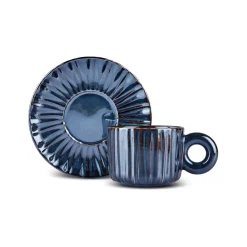 Karaca Arthur Marineblaue Teetasse für 2 Personen, 260 ml