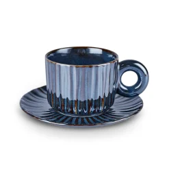 Karaca Arthur Marineblaue Teetasse für 2 Personen, 260 ml