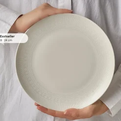 Karaca Artiste Bone China 20-teiliges Tafelservice für 6 Personen, Weiß