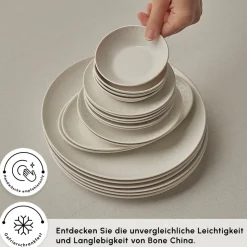 Karaca Artiste Bone China 20-teiliges Tafelservice für 6 Personen, Weiß