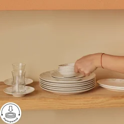 Karaca Artiste Bone China 20-teiliges Tafelservice für 6 Personen, Weiß