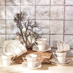 Karaca Autumn 12 Teilige Für 6 Personen Mochatassen-Espressotassen Porzellan