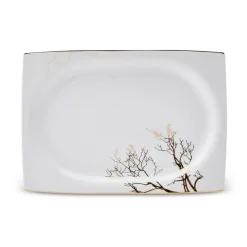 Karaca Autumn Fine Cream 60-teiliges Porzellangeschirr für 12 Personen quadratisch