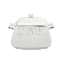 Karaca Batik Cream 60-teiliges Tafelgeschirr-Set für 12 Personen Gold Quadrat