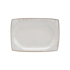 Karaca Batik Cream 60-teiliges Tafelgeschirr-Set für 12 Personen Gold Quadrat