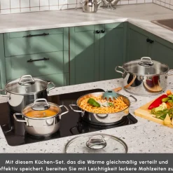 Karaca Belgrad Kochgeschirrset aus Edelstahll 15-teiligesaus