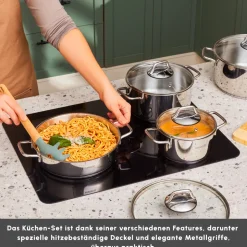 Karaca Belgrad Kochgeschirrset aus Edelstahll 15-teiligesaus