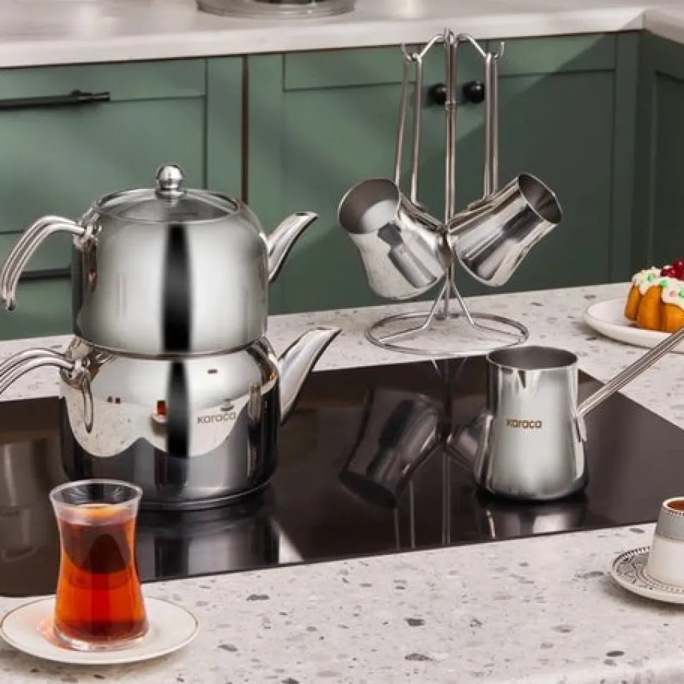 Karaca Belgrad Kochgeschirrset aus Edelstahll 15-teiligesaus