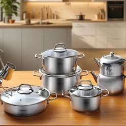 Karaca Belgrad Kochgeschirrset aus Edelstahll 15-teiligesaus