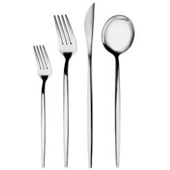 Karaca Bella Edelstahl V2 24-teiliges Besteckset für 6 Personen – Silber