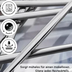 Karaca Bella Edelstahl V2 24-teiliges Besteckset für 6 Personen – Silber