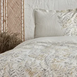 Karaca Bled Grau 100% Baumwolle Doppelbettbezug Set