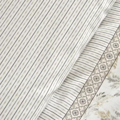 Karaca Bled Grau 100% Baumwolle Doppelbettbezug Set