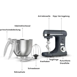 Karaca Blendburst Küchenchef, Grau 1400 W