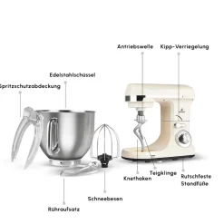 Karaca Blendburst Stand Mixer, 5.7L, 1400W, Iconic Beige