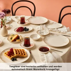 Karaca Bone China Siena 20-teiliges Tafelservice für 6 Personen, Weiß