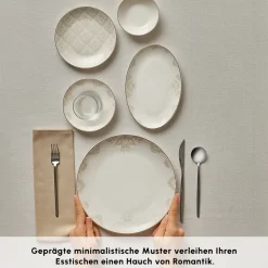 Karaca Bone China Siena 20-teiliges Tafelservice für 6 Personen, Weiß