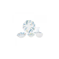 Karaca Bonita Blau für 6 Personen Frühstücksset und Servierschalen, 26 Teilig